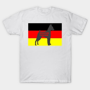 miniature pinscher name silhouette on flg T-Shirt